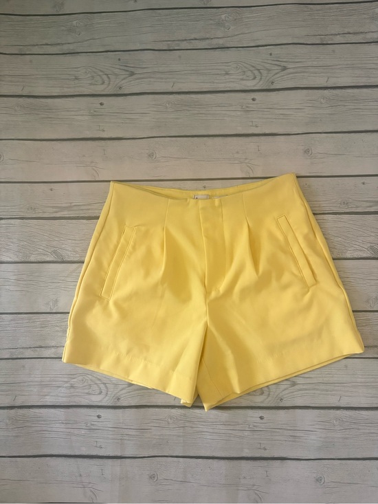 a new day Pants - a new day Lemon Yellow High-Waist Pleated Shorts